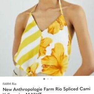 Anthropologie Yellow and White Striped Cami